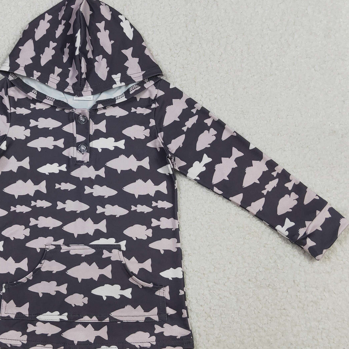 RTS NO MOQ BT1545 Baby Boys Plaid Hunting Hoodie Top with Button Pockets