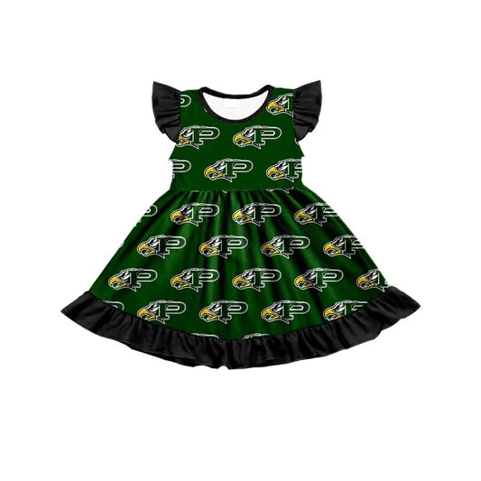 EAGLES Summer girl team green short sleeve summer dress