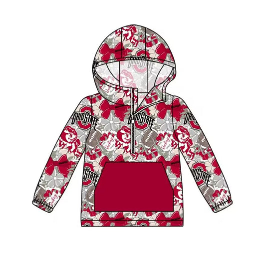 Custom moq 3 eta 6-7weeks team baby boys clothes OHIO hooded long sleeve top