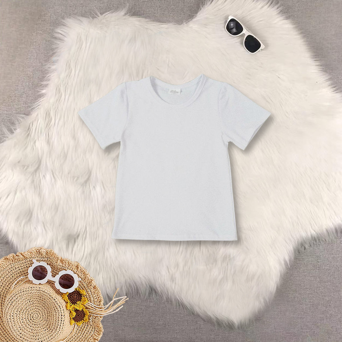 RTS NO MOQ Sibling baby boys clothes white Short Sleeve Suit  & Top and swimtrunks