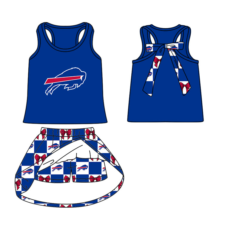 Custom moq 5 mix size milk silk summer teams Baby Girl Blue Sleeveless Top Skirts Set Dress And Shorts Yoga Outfit Boy's Short-Sleeved Polo Shirt And Romper
