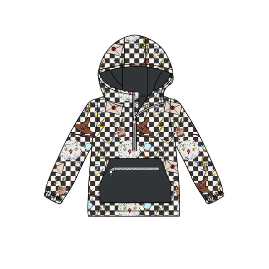 6.21 custom each style moq 5 eta 4-6week baby boys grid  hooded long sleeve top