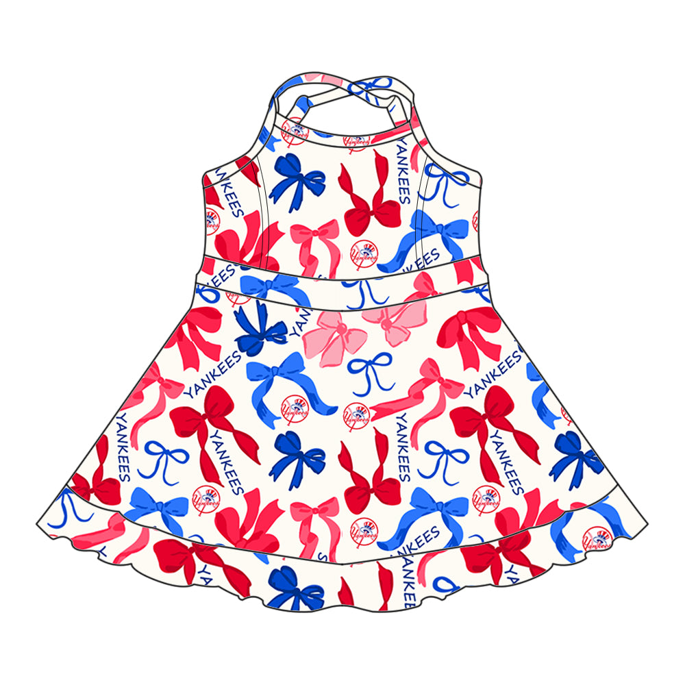 Custom moq 5 mix sizes summer teams baby girls clothes team red short sleeve skirts shorts sets dress 1 and dress 2 and dress 3 and dress 4-25.5.16