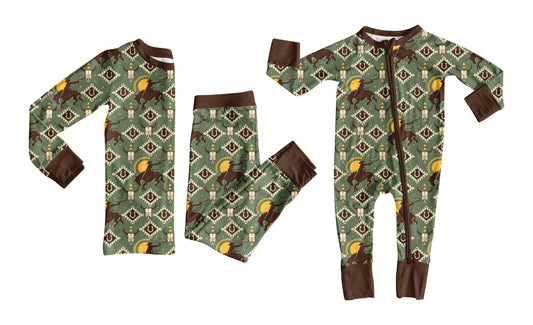 25.8.2 custom each style moq 5eta 4-6week Sibling Sister riding horse baby boy long sleeve pants sets and rompers match family design
