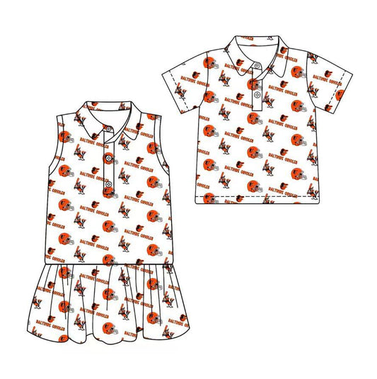 Custom moq 5 mix size milk silk summer teams White Sleeveless Dress for Baby Girl Short-Sleeved Polo Shirt for Boy
