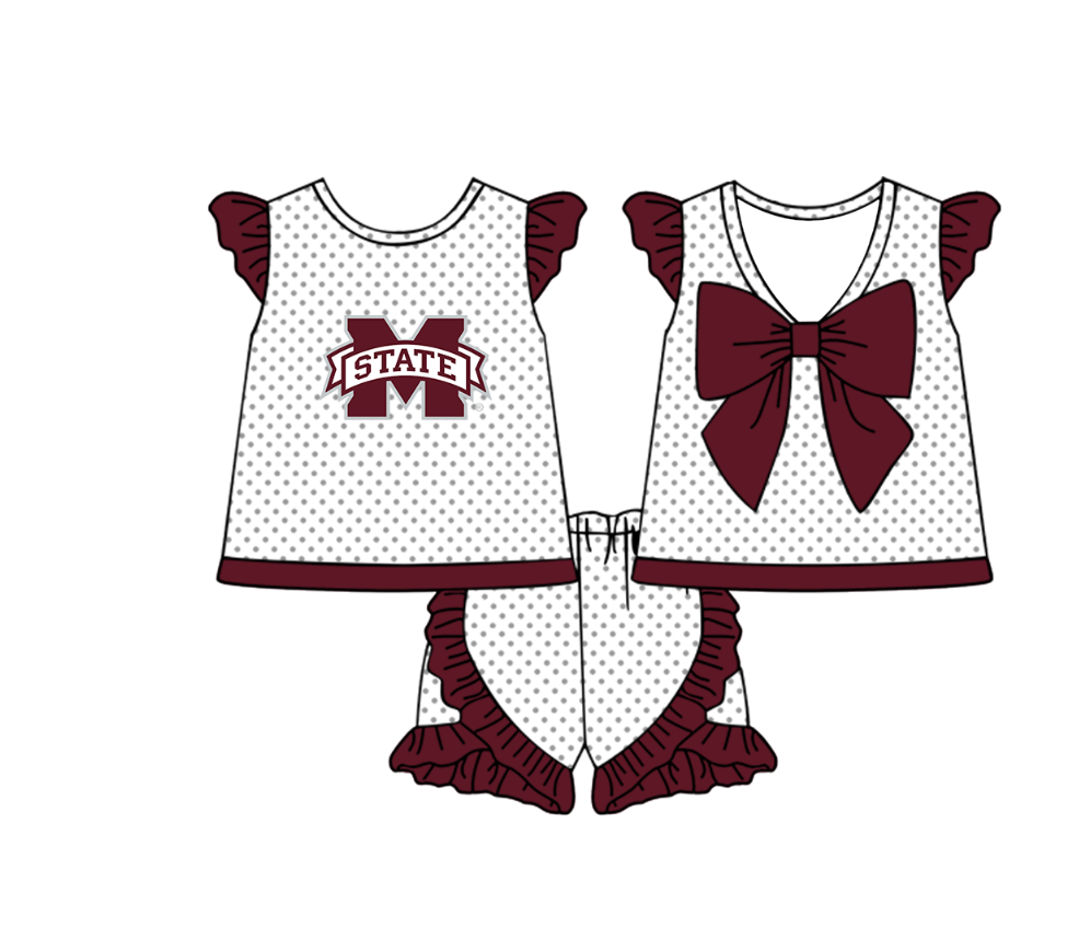 Custom moq 5 mix size milk silk summer teams Boy's Dark Red Short Sleeved Top Plaid Shorts Set Girl's Short-Sleeved Set with Matching Swimsuits Adult Shorts