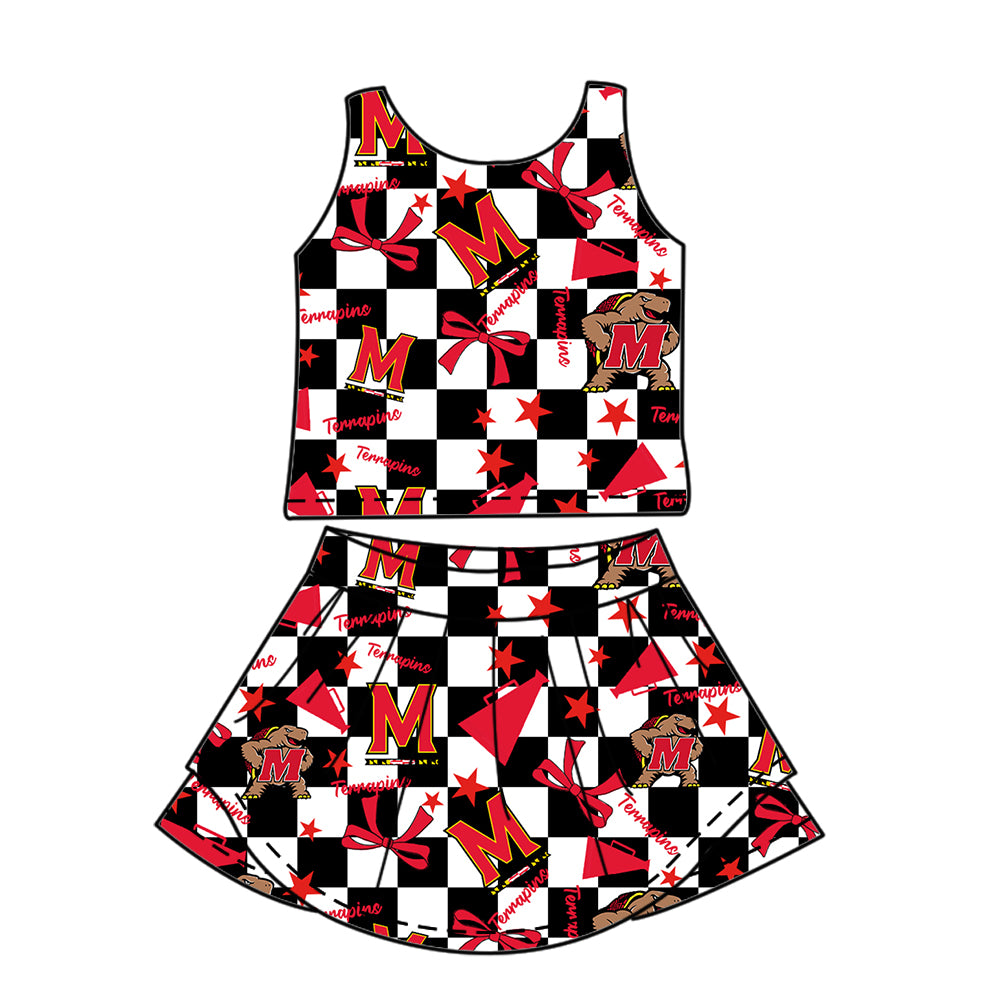 Custom moq 5 mix size milk silk summer teams baby girls clothes team bow red sleeveless skirts sets and dress 1 and dress 2 and dress 3-25.6.30