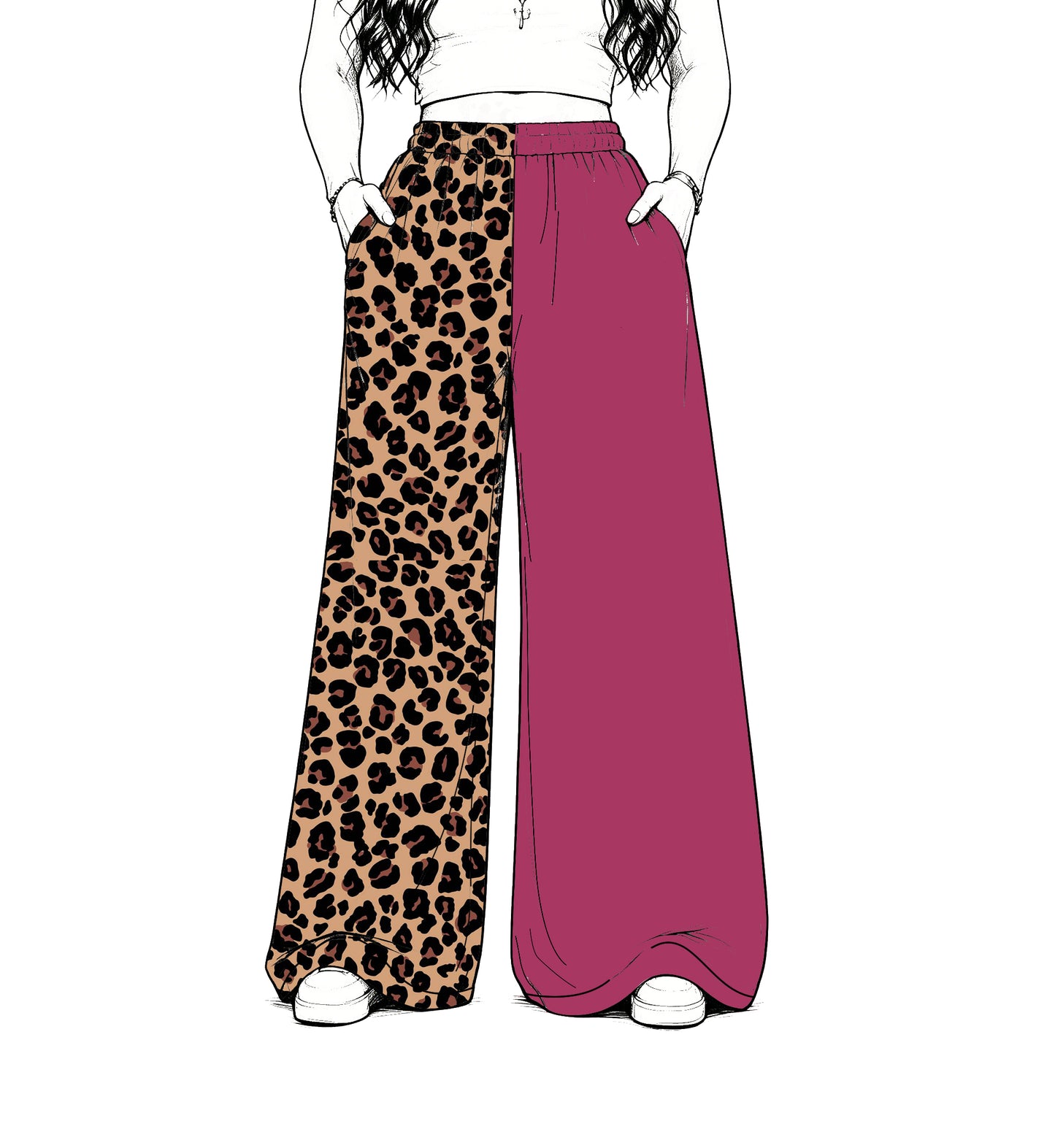 custom moq 5 mix size Baby Kids Leopard Raspberry Patchwork Print Team Flare Pants Casual Bottom