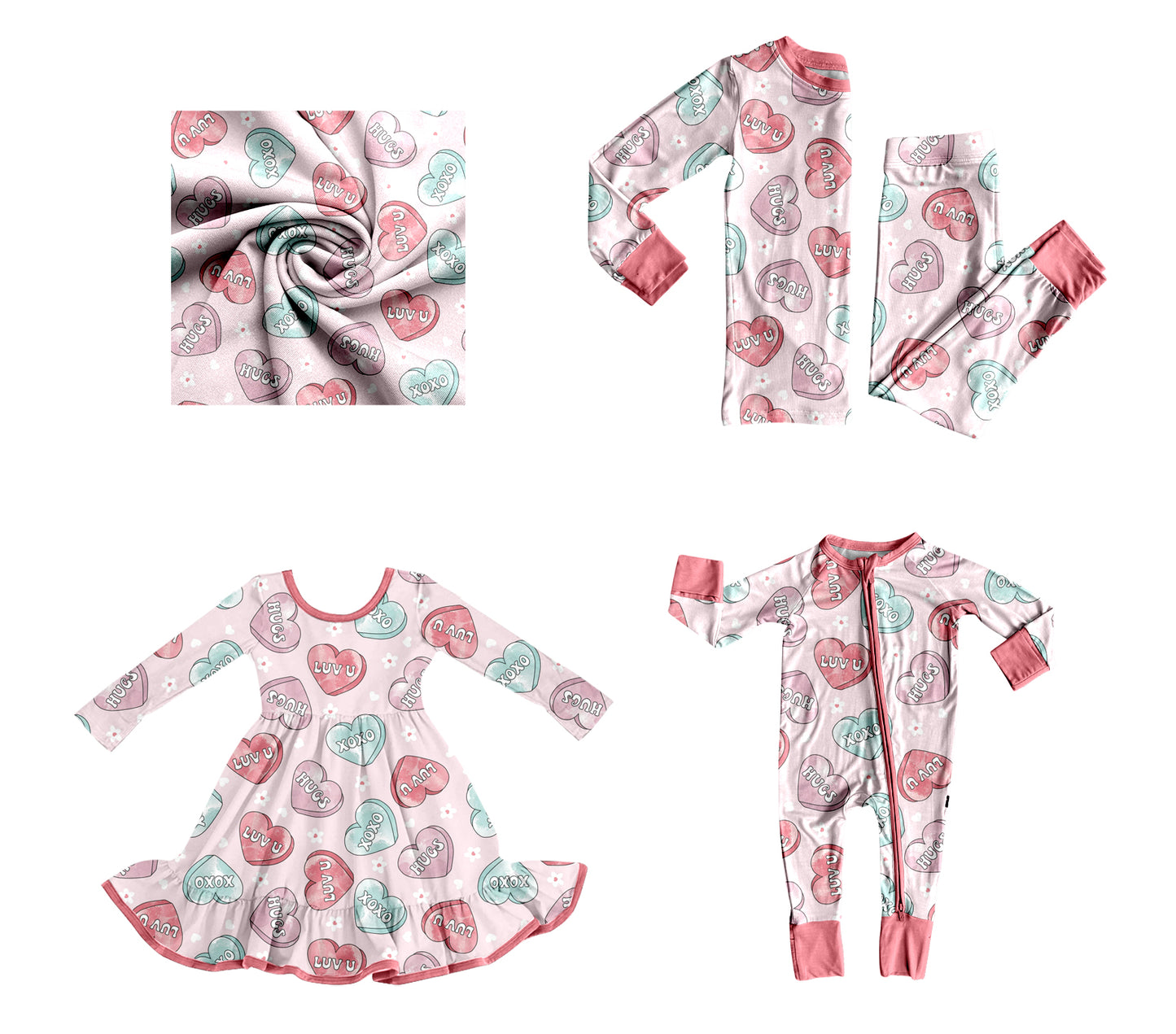 25.9.10 custom each style moq 5eta 4-6week Sibling Sisters love baby girl long sleeve pants sets and dress and rompers match family design