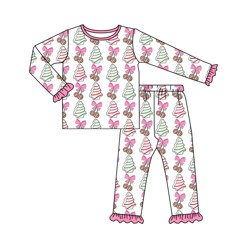 7.22 custom each style moq 5eta 4-6week Sibling Sister Christmas bow pink baby girls sets and dress and rompers match family design