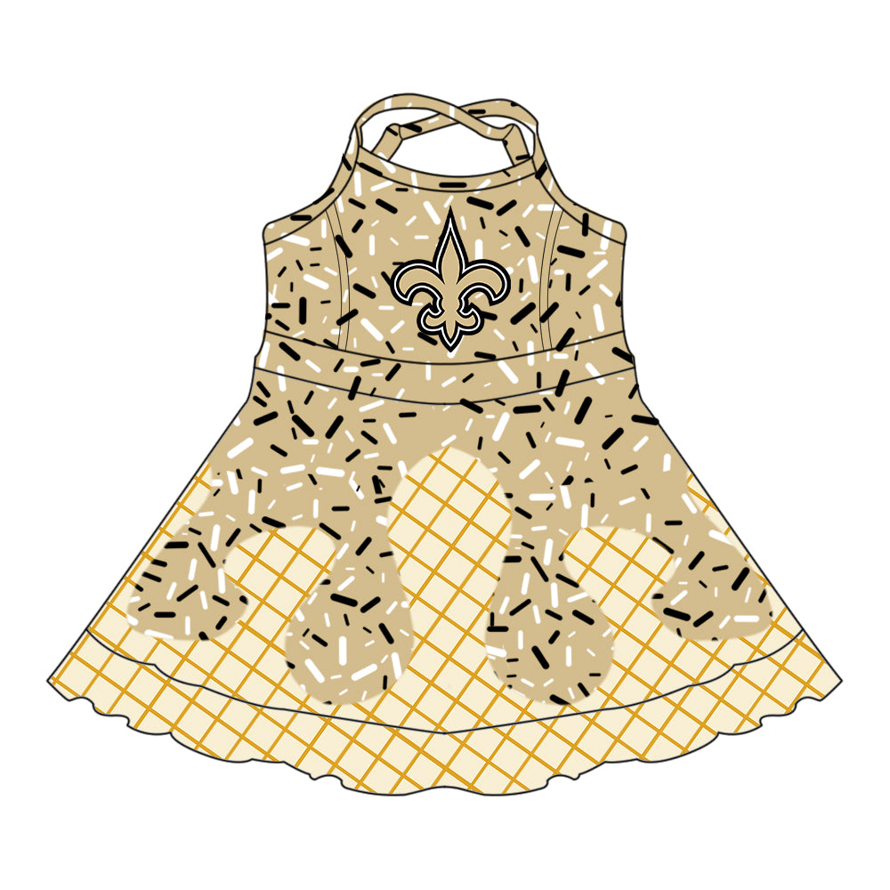 Custom summer teams baby girls clothes team khaki hooded long sleeve tops and short sleeve top and dress and pants and shorts-25.6.12