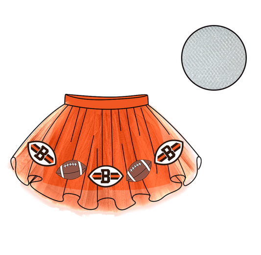 Custom moq 5 mix size milk silk summer teams Baby Girl's Orange Mesh Skirt Summer Team Cute Clothes