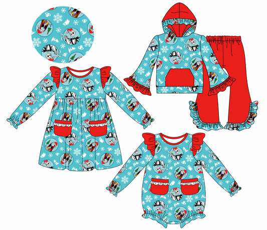 25.8.6 custom each style moq 5eta 4-6week Sibling Sisters Christmas baby girl long sleeve pants sets and dress and rompers match family design