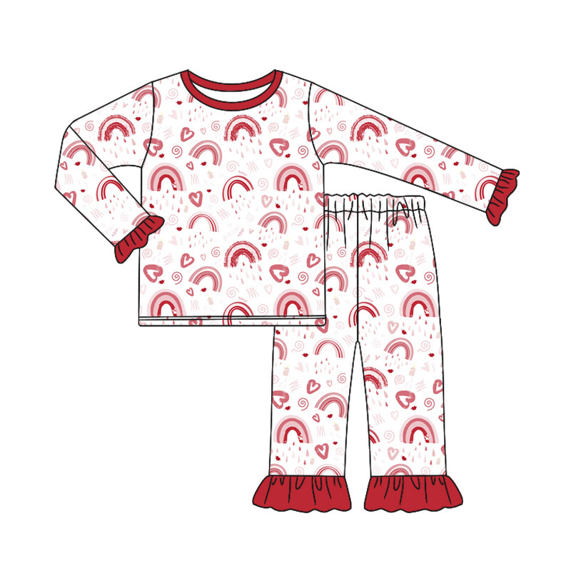 10.17 custom each style moq 5eta 4-6week Sibling rainbow baby girls sets and rompers match family design