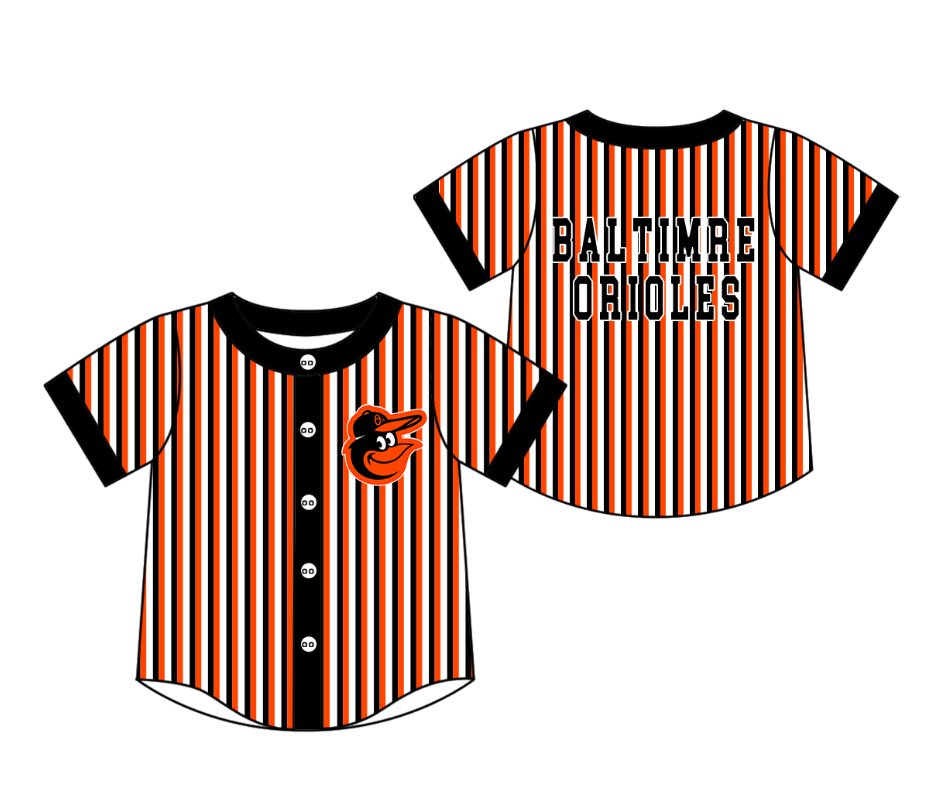 Custom moq 5 mix size milk silk summer teams Orange Striped Short-Sleeved Button-Down Shirt for Baby Boy Outfit