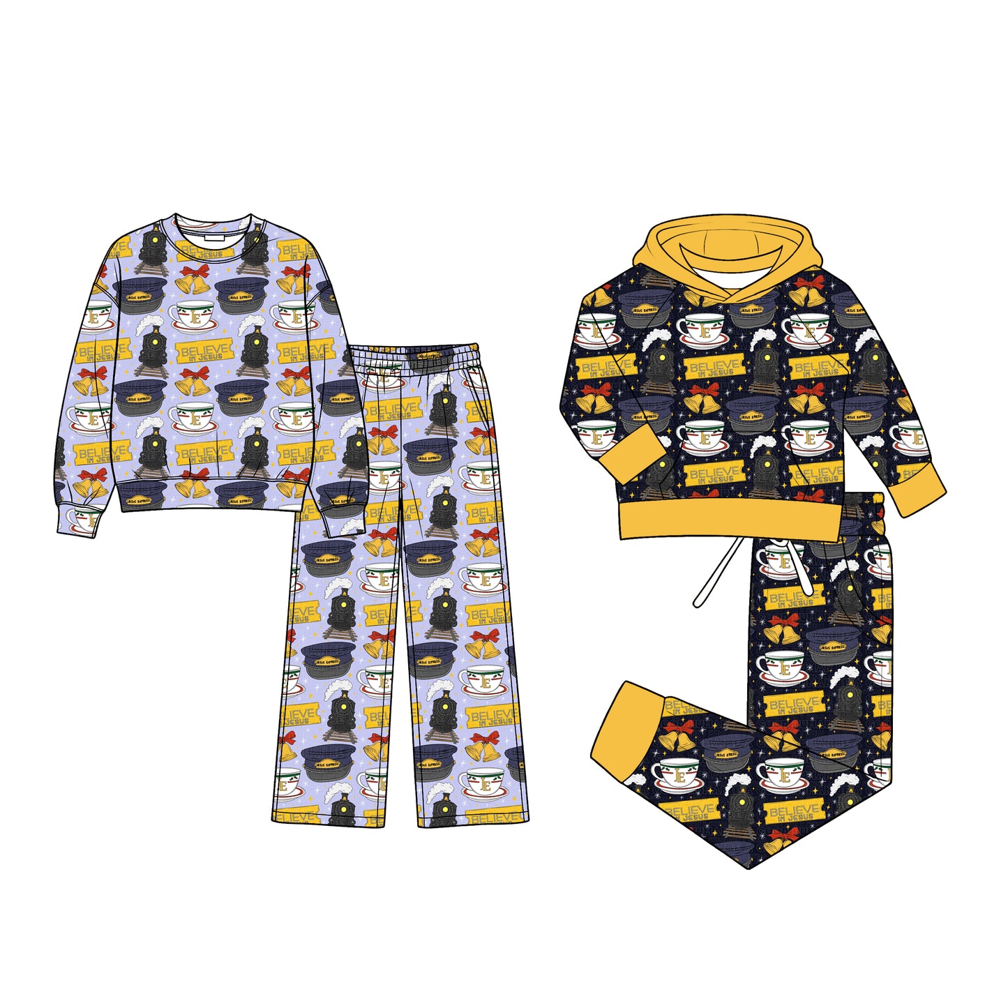 (Preorder new) No moq Baby Girls Boys Print Long Sleeve Top Pants Clothes Set