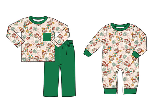 25.7.4 custom each style moq 5eta 4-6week Sibling Sisters Christmas baby boy long sleeve pants sets and rompers match family design
