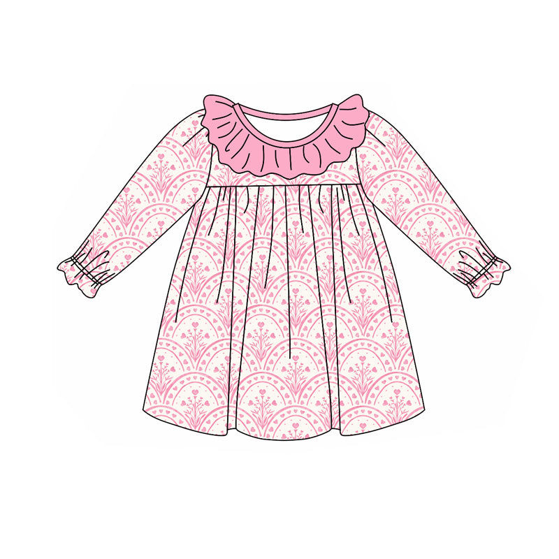 9.12 custom each style moq 5eta 4-6week Sibling Sister floral pink baby girl sets and dress and rompers match family design