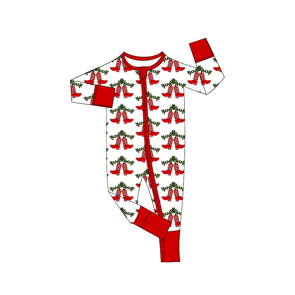6.27 custom each style moq 5eta 4-6 week Sibling Sister Christmas boots red baby boys outfits and romper match family design