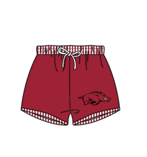 Custom moq 5 mix size milk silk summer teams baby girl boys clothes Red Two-Piece Swimsuit Set One Piece Swimsuits boy swim trunks