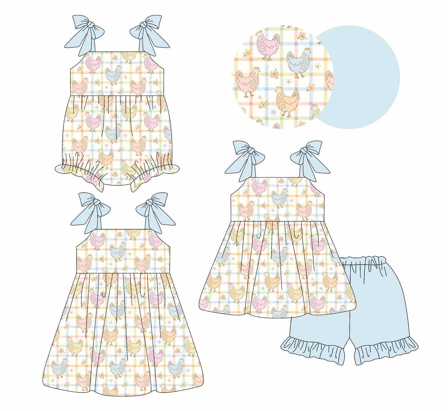 26.1.14 custom each style moq 5 eta 6-8week Sibling Sister baby short sleeve shorts sets and romper and dress match design
