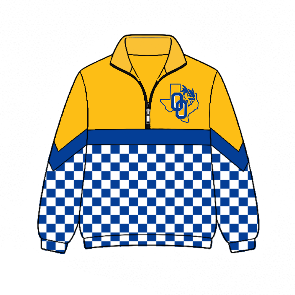 custom moq 5 mix size MSD073006 Baby Kids Checked Zip Pullover Long Sleeve Team Casual Top