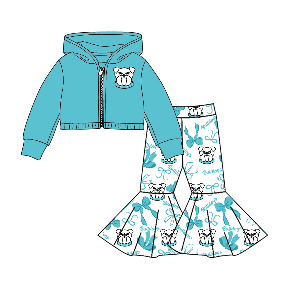 Custom moq 5 mix size milk silk summer teams baby girls clothes bow blue and green hooded long sleeve pants sets and skirts sets and dress and jumpsuit and top-25.7.31