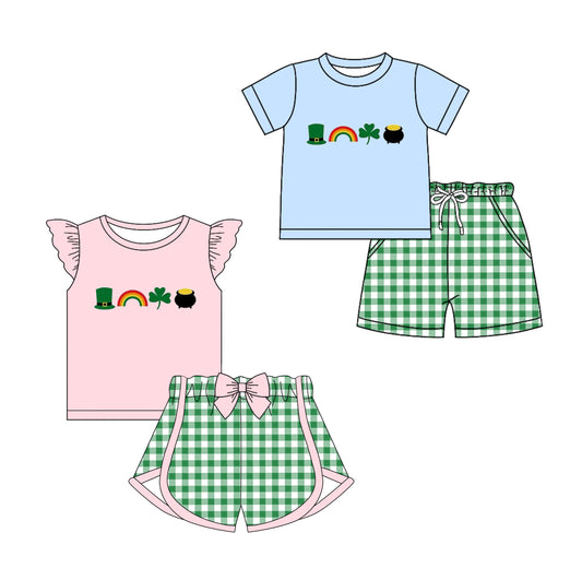 11.15 custom each style moq 5eta 4-6week Sibling Sister baby girl short sleeve shorts sets 1 and sets 2 match design