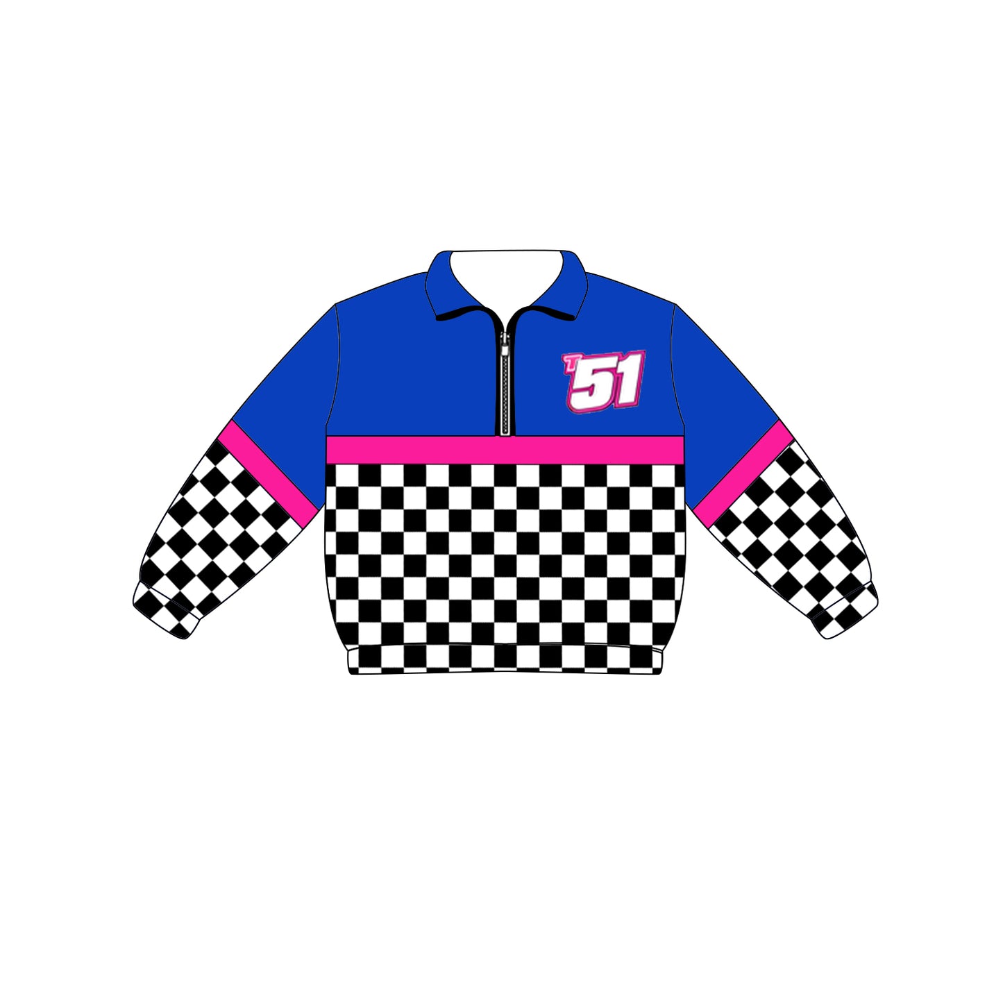 Custom moq 5 mix size milk silk summer teams Adult And Kids Long Sleeve Checked Blue Tee Shirts Zip Pullovers Tops