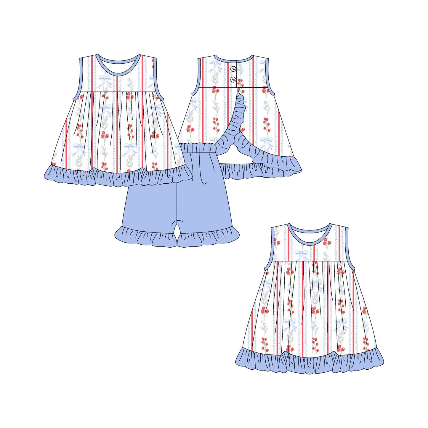2.25 custom each style moq 5eta 4-6week Sibling Sister baby girl short sleeve shorts sets and dresses match design