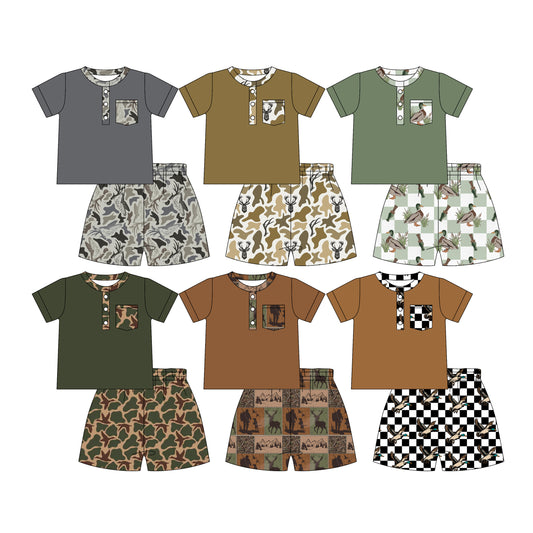 25.12.15 custom each style moq 5 eta 6-8week Sibling Sisters camouflage baby girl clothes short sleeve shorts sets 6 match family design