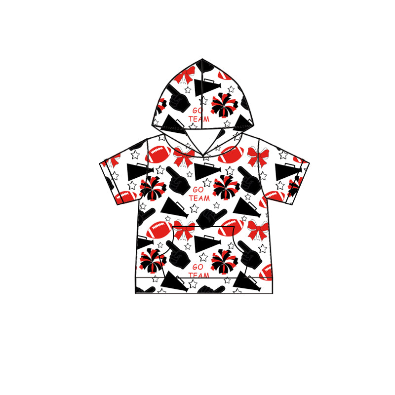Custom moq 5 each style summer teams baby girls clothes team hooded long sleeve tops and short sleeve top and dress and shorts-25.6.12