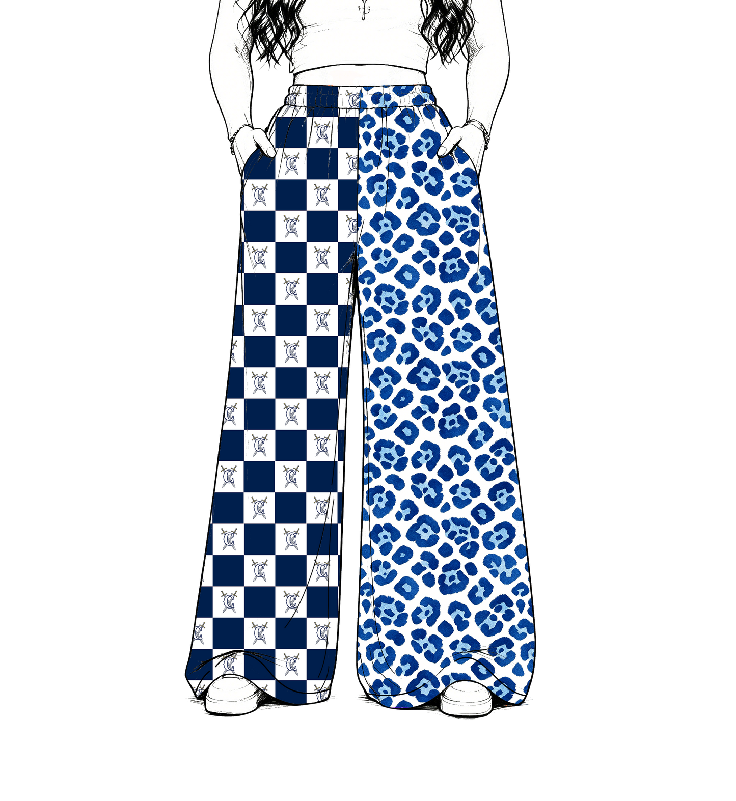 custom moq 5 mix size MSD072203 Baby Kids Leopard Checked Patchwork Long Pants Casual Team Bottom