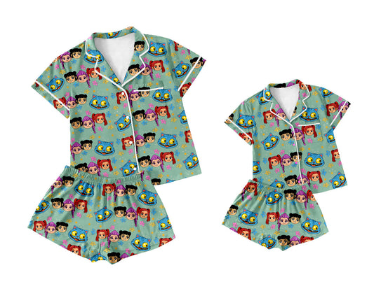 25.10.11 custom each style moq 5 eta 6-8week Sibling Sister baby short sleeve shorts sets and adult set match design