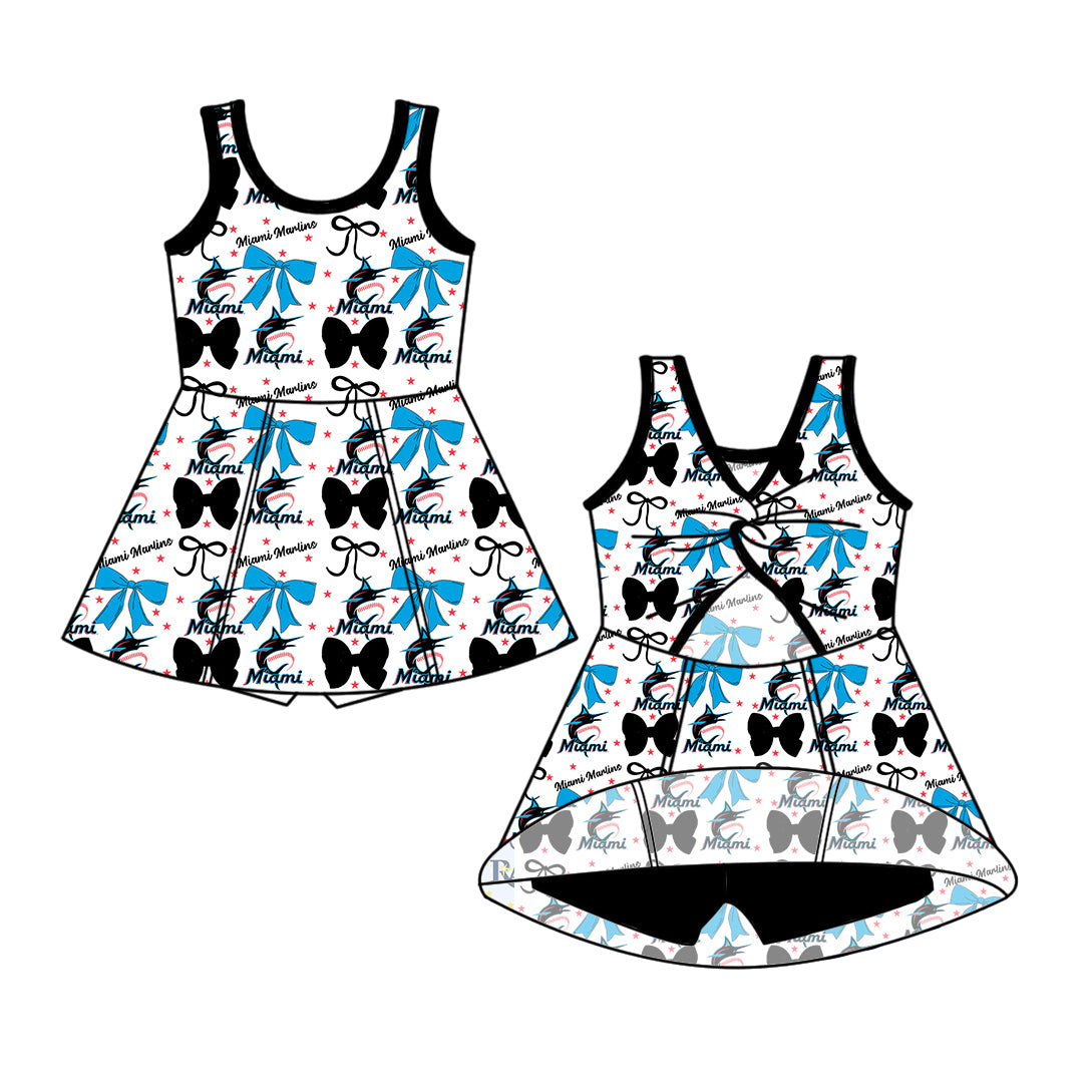 Custom moq 5 mix size milk silk summer teams baby girls clothes team bow sleeveless skirts sets and dress 1 and dress 2 and top-25.6.21