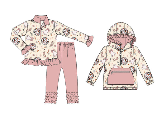 25.8.23 custom each style moq 5eta 4-6week Sibling Sisters bow baby girl long sleeve pants sets and top match family design