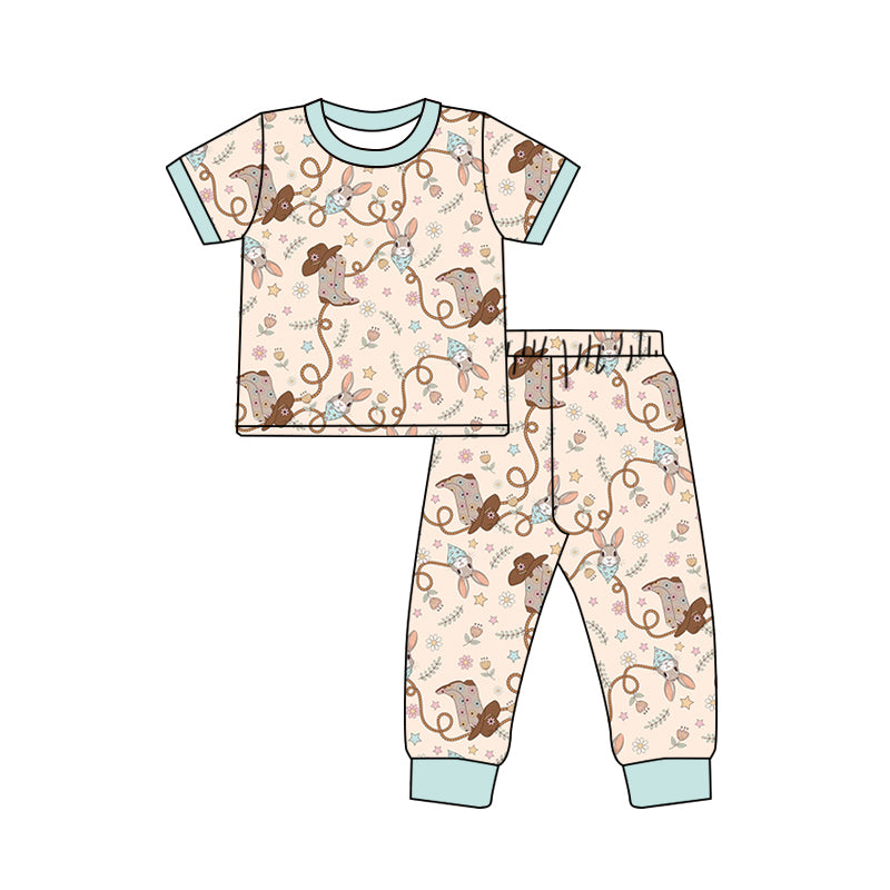 10.25 custom each style moq 5eta 4-6week Sibling Sister boots easter rabbit baby girls short sleeve sets and rompers match design