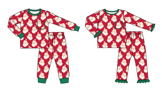 25.6.17 custom each style moq 5eta 4-6week Sibling Sisters Christmas baby girl long sleeve pants sets 1 and sets 2 match family design