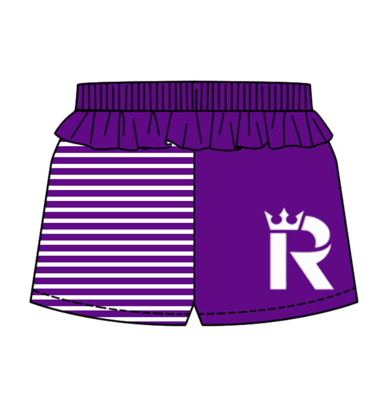 Custom moq 5 mix size milk silk baby girl clothes team purple short sleeve shorts sets and pants sets and romper and top and shorts
