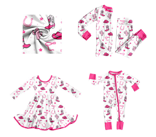 25.10.2 custom each style moq 8 eta 6-8week Sibling Sisters catcus boot hats baby girl long sleeve pants sets and dress and rompers match family design