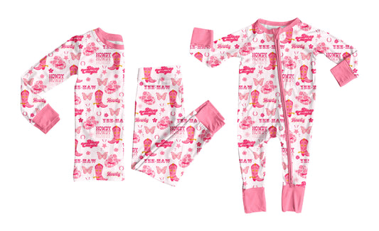 25.9.25 custom each style moq 8 eta 6-8week Sibling Sisters HOWDY baby girl clothes long sleeve pants sets and romper match family design
