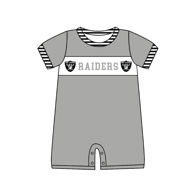 Custom moq 5 mix size milk silk summer teams baby girl boys clothes Grey short sleeve shorts sets 2  and dress and rompers 2 series