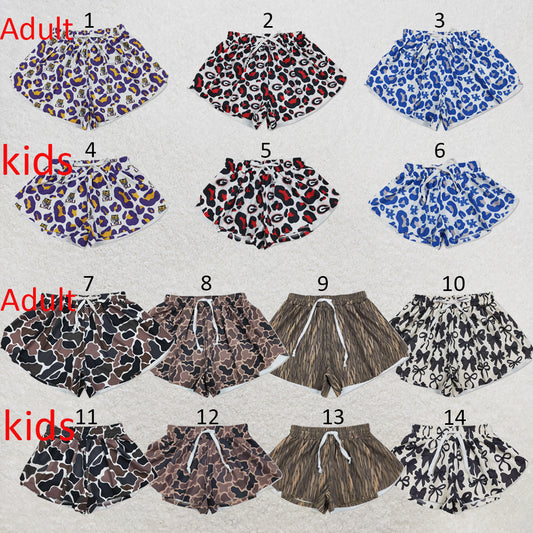RTS NO MOQ Sibling yoga fabric Mom And Me Butterfly Printed Active Yoga Shorts Summer Bottoms