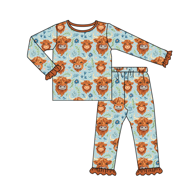 8.14 custom each style moq 5eta 4-6week Sibling Sister alpine floral brown baby girl sets and dress and rompers match family design