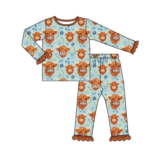 8.14 custom each style moq 5eta 4-6week Sibling Sister alpine floral brown baby girl sets and dress and rompers match family design