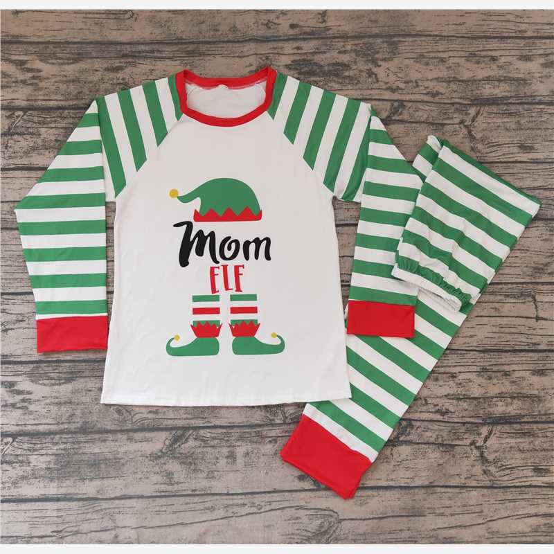 Baby boys Christmas style baby Christmas stockings with printed green stripes Family Series Siblings Set