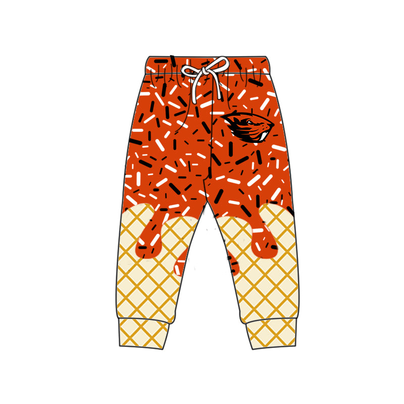 Custom summer teams baby girls clothes team red and orange hooded long sleeve tops and short sleeve top and dress and pants and shorts-25.6.3
