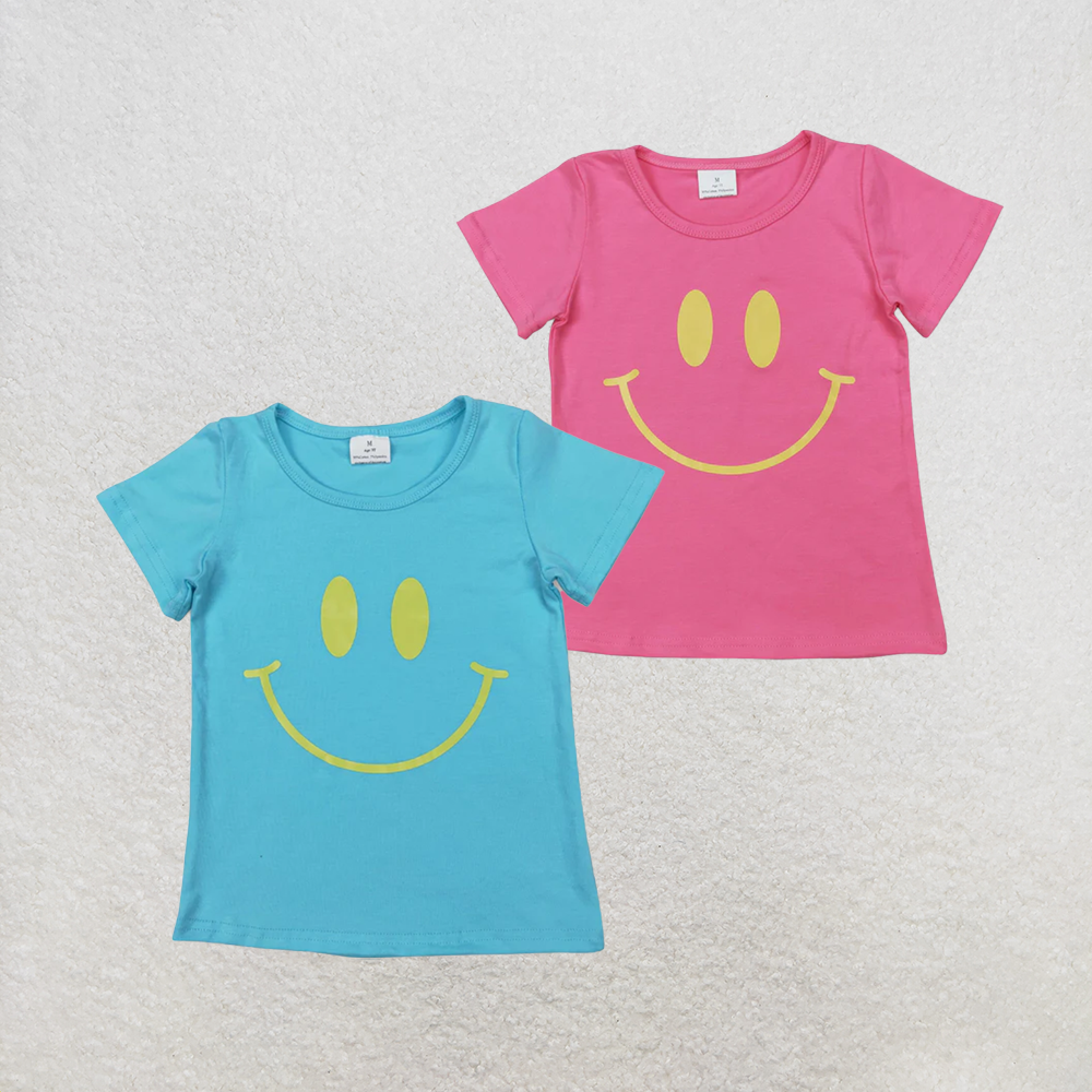 RTS NO MOQ Sibling Baby Girls  Sleeves Vinyl Smile Shirts Tops