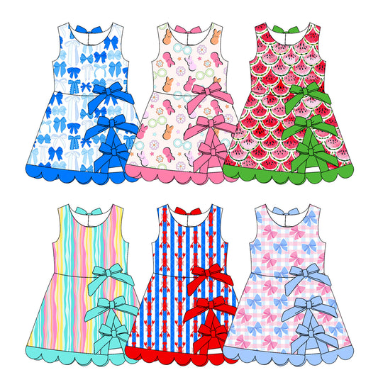 26.1.19 custom each style moq 5 eta 6-8week Sibling Sister baby short sleeve dresses 6 match design