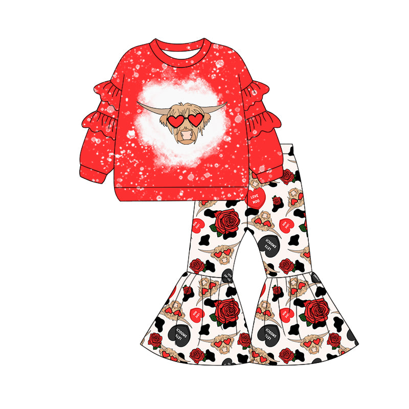 10.22 custom each style moq 5eta 4-6week Sibling Sister love alpine head red baby girl sets and dress match family design